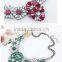 Elegant and Exquisite Latest American and European Popular Resin and Crystal Alloy Flower Pendant Statement Necklace in Stock