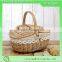 Oval natural color willow wicker kichen basket egg basket decorative basket with lid