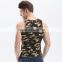 hot sales H-shaped wide collar vest muscle vest plain waistcoat sexy tight camouflage shirt clothing cotton vest for men