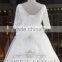 New Arrive V-neck Short Sleeve Appliqued Bow Crystal Beaded Wedding Gown