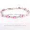 New Arrival !!! Pink and White Cubic Zircon Bracelet and Bangle Brass Charm Bracelet Fashion Jewelry