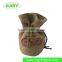 Round Bottom Jute Burlap Drawstring Bag Pouch