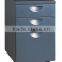 Hot selling rustproof office storage modern 3 drawers metal mobile pedestal