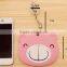 lovely cartoon animal bear panda shape bank business card holder silicone passport bus stundent ID card holder with key ring