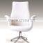 Leather Middle Back Office Chair With Wheels
