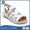 China Wholesale Import Pure White Color Open Toe Girls Flat Sandals with Buckle