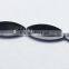 Bead silver-plated glass black 30x12mm flat oval
