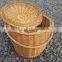 RURALITY Wicker Willow Picnic Basket Hamper with Lid and Handle