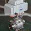 ss316 clamp three piece ball valve with electric actuator