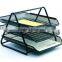 Store More Spray-paint Black Mesh Desktop Organizer with Triple Tray