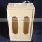 Natural unfinished decorative 2 bottle wooden wine gift box wholesale