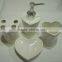 White Ceramic Bathroom Set With Heart Shape