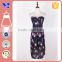 Wrap Off Shoulder Wholesales Price Bridesmaid Royan Flower Print Tube Maxi Dress