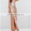 New Fashion ladies long Front Split Sequin Cross Back Maxi Dress