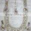 PEARL CRYSTAL Gold plated BRIDAL necklace EARRING set