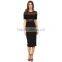 Simple Long Dress Black Lace Dress Patterns Party Dress for Fat Women
