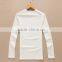 pure white simple ladies 100% cotton long sleeve t-shirt