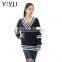 high school unifrom women tassel hem turtleneck cable knit sweater