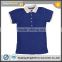 Two tone 100% cotton pique fabric school unifom polo shirt for women