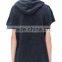 Women's short sleeve speckled cotton/spandex pullover hoodies