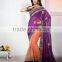 Smashing Pink & Red Color Combination Silver Bordered Blooming Bliss Designer Sarees Collections