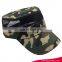 High quantity woodland camouflage military flat top cap with side transfer printing tiercel logo