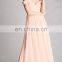Fancy Chiffon Sweetheart Ladies Maxi Dress with Ruched Sleeves