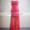 Sexy See Through Skirt Heavy Beaded Red Formal Evening Gowns For Party Girls