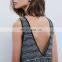 New Fabric Design Sleeveless Backless Exotic Puffy Midi Dresses Prom 2015 NT6739