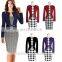 2016 BAIYIMO Women Colorblock Wear to Work Business Party Bodycon One-piece Dress latest hot sale