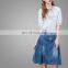 New Denim Skirt With Lace Fashion Garment High Quality Ladies Jean Short Dress