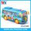 Plastic toy car electric school bus with steering wheel