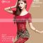 T-5114 Sexy high lace summer short sleeve professional bellydance costumes