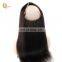 Cuticle Aligned Raw Virign Hair Temple Indian Hair 360 Lace Frontal Closure