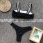 Black white Solid Bikini Set Women Plain Crop Top Thong Two Pieces Swimwear 2019 Girl Beach Bathing Suits Swimsuits