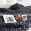 Hand made soft 100% polyester oversize knitted blanket for winter