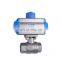 2-pcs stainless steel DN15 thread ball valve with pneumatic actuator