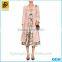 2016 new design open neck pleated laides long coat