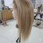 KHH Deep Curly Human Hair Wigs Highlight Brown/Blonde Brazilian Virgin Hair Wigs Pre Plucked Human Hair Lace Front Wigs