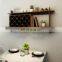 Wall Mount Wooden  Wine Rack Holder  with glass holder and storage shelf