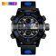 SKMEI 1371 Men's Sport Watch Quartz+Digital Leather Band Watch Multi-function Week Date Alarm Luminous