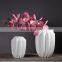 Wholesale Modern Porcelain White Ceramic & Flower Decoration Centerpiece Vase Origami Art Design White Matte Vase