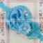 Wholesale Ribbon baby flower handmade hair accessories Top hot-sales mixed color baby ribbon headband kids hair band MY-AB0001