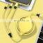 Hot selling Universal Retractable 3 in1 Multi Usb Charging Cable  Flexible data Cable for iphone/Type C/Android