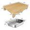 Extra Large Kitchen Bamboo Cutting Serving Board with 2pcs Stainless Steel Trays