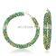 2022 6cm Big Gold Circle Shiny Rhinestone Diamond Women Hoop Earrings for Women 2021