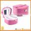 popular sell pink red leather jewlery display box with mirror,custom make locked pink leather multi-drawer jewelry box case                        
                                                Quality Choice