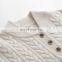 Women's 100% Cashmere Pullover Cable Knit Sweater Thick Quarter Button Style Stand Collar Casual Solid Pattern Wholesale Winter