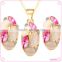 Hot Sale opal Pendant Necklace With Charming Crystal Alloy Necklace Women Jewelry Set