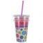 BPA Free plastic double wall cup double wall tumbler mug - 16OZ